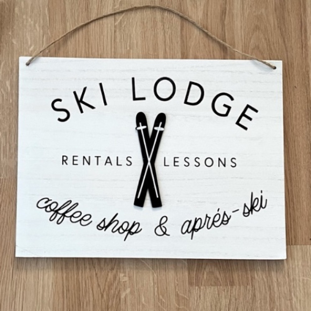 TARGET Ski Lodge wall Sign rustic Wooden WINTER holiday decor farmhouse 12x15